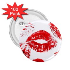 Red Lipsticks Lips Make Up Makeup 2 25  Buttons (100 Pack)  by Dutashop
