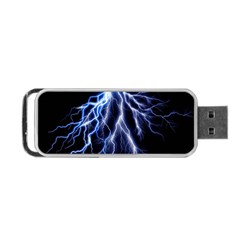 Blue Lightning At Night, Modern Graphic Art  Portable Usb Flash (one Side) by picsaspassion