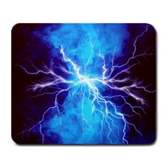 Blue Lightning Thunder At Night, Graphic Art 3 Large Mousepads by picsaspassion