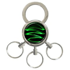 Green Light Painting Zig-zag 3-ring Key Chain