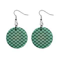 Pattern Texture Geometric Pattern Green Mini Button Earrings