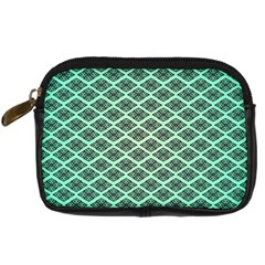 Pattern Texture Geometric Pattern Green Digital Camera Leather Case