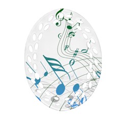 Music Notes Ornament (oval Filigree)