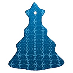 Background Texture Pattern Blue Ornament (christmas Tree) 