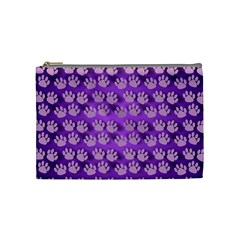 Pattern Texture Feet Dog Purple Cosmetic Bag (medium) by Dutashop