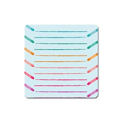 Crayon Background School Paper Square Magnet
