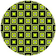 Green Pattern Square Squares Wooden Puzzle Round