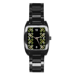 Pattern Background Vector Seamless Stainless Steel Barrel Watch