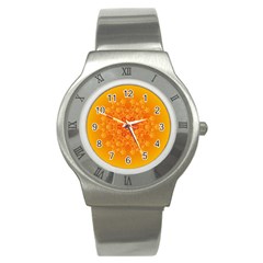 Fractal Yellow Orange Stainless Steel Watch