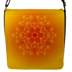 Fractal Yellow Orange Flap Closure Messenger Bag (s)