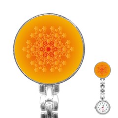 Fractal Yellow Orange Stainless Steel Nurses Watch by Dutashop