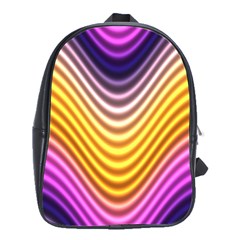 Wave Line Waveform Sound Orange School Bag (large)