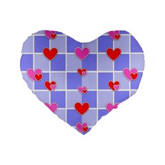 Love Hearts Valentine Decorative Standard 16  Premium Flano Heart Shape Cushions