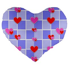 Love Hearts Valentine Decorative Large 19  Premium Flano Heart Shape Cushions