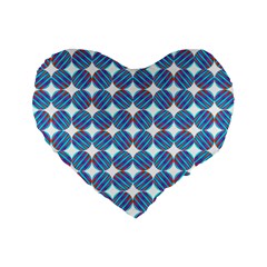 Geometric Dots Pattern Standard 16  Premium Flano Heart Shape Cushions