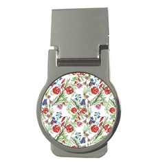 Summer Flowers Pattern Money Clips (round)  by goljakoff