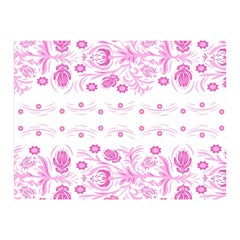 Pink Flowers Double Sided Flano Blanket (mini)  by Eskimos
