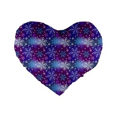 Snow Blue Purple Tulip Standard 16  Premium Heart Shape Cushions