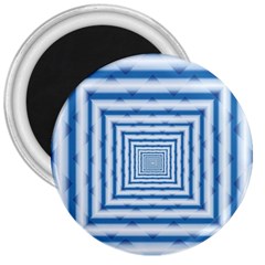 Metallic Blue Shiny Reflective 3  Magnets