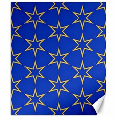 Star Pattern Blue Gold Canvas 8  X 10  by Dutashop