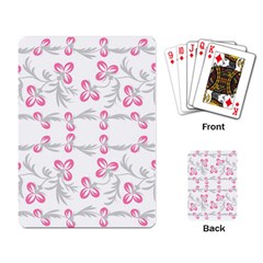 Pink Folk Flowers Playing Cards Single Design (rectangle) by Eskimos