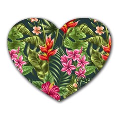 Tropic Flowers Heart Mousepads by goljakoff