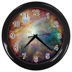 Colorful Galaxy Wall Clock (black) by ExtraGoodSauce