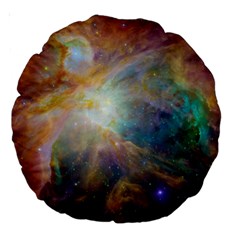 Colorful Galaxy Large 18  Premium Round Cushions by ExtraGoodSauce