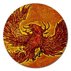 Phoenix Rising Magnet 5  (round) by ExtraGoodSauce