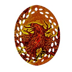 Phoenix Rising Ornament (oval Filigree) by ExtraGoodSauce