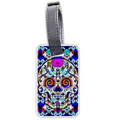 Sugar Skull Pattern 2 Luggage Tag (one Side) by ExtraGoodSauce