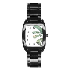 Banana Leaf Stainless Steel Barrel Watch by goljakoff
