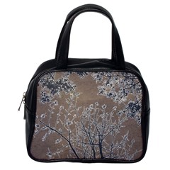 Linear Textured Botanical Motif Design Classic Handbag (one Side) by dflcprintsclothing