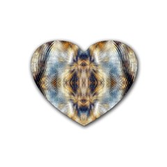 Retro Hippie Vibe Psychedelic Silver Heart Coaster (4 Pack) 
