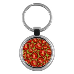 Abstract Rose Garden Red Key Chain (round)