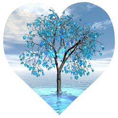 Crystal Blue Tree Wooden Puzzle Heart by icarusismartdesigns