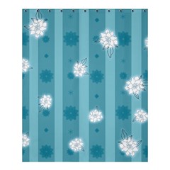 Gardenia Flowers White Blue Shower Curtain 60  X 72  (medium) 