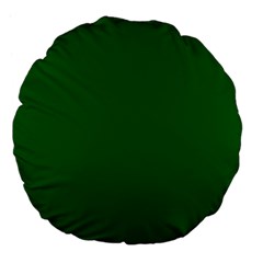 Color Dark Green Large 18  Premium Flano Round Cushions by Kultjers