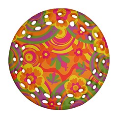 Geometric Floral Pattern Ornament (round Filigree) by designsbymallika