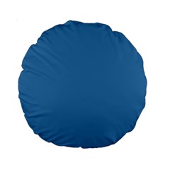 Color Steel Blue Standard 15  Premium Round Cushions by Kultjers