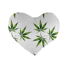 Cannabis Curative Cut Out Drug Standard 16  Premium Heart Shape Cushions