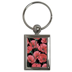 Poppy Flowers Key Chain (rectangle) by goljakoff