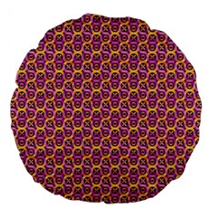 Geometric Groovy Pattern Large 18  Premium Flano Round Cushions by designsbymallika