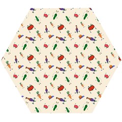 Vegetables Athletes Wooden Puzzle Hexagon by SychEva