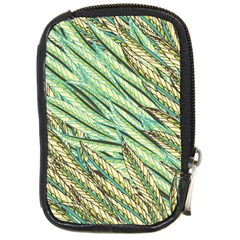 Green Leaves Compact Camera Leather Case by goljakoff