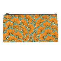 Orange Flowers Pencil Case by goljakoff