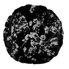 Fleurs De Cerisier Noir & Blanc Large 18  Premium Round Cushions by kcreatif