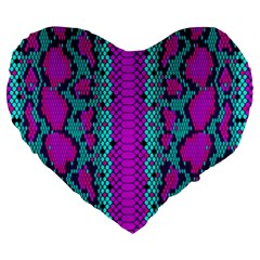 Snake Print Cbdoilprincess 4be14ba2-4032-43e6-a099-7f7e7f0d7362 Large 19  Premium Heart Shape Cushions by CBDOilPrincess1