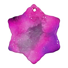Purple Space Paint Snowflake Ornament (two Sides) by goljakoff