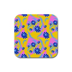 Folk Floral Pattern  Abstract Flowers Print  Seamless Pattern Rubber Square Coaster (4 Pack)  by Eskimos